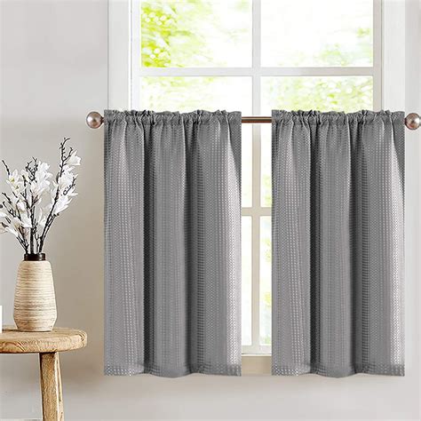 Amazon Lazzzy Grey Kitchen Curtains Cafe Curtains 36 Inch Gray