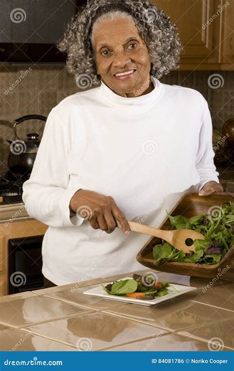 Portrait Of An Elderly African American Woman At Home Stock Photo