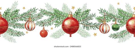 61,210 Watercolor Christmas Borders Images, Stock Photos, 3D objects ...