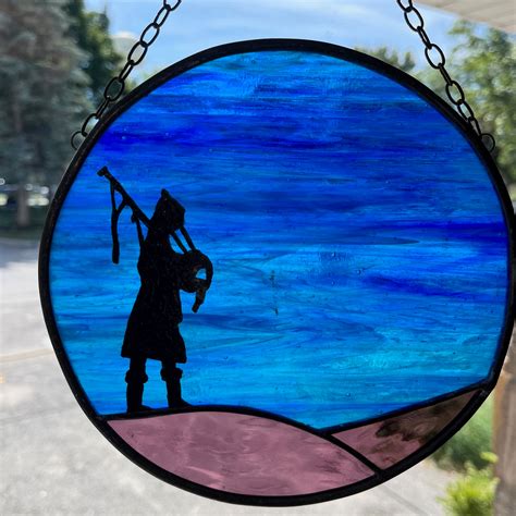 Bagpipes Stain Glass Red Brick Emporium