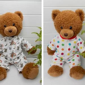 Teddy Bear Sleepsuit Onesie Pdf Pattern Fits Inch Teddy Bears