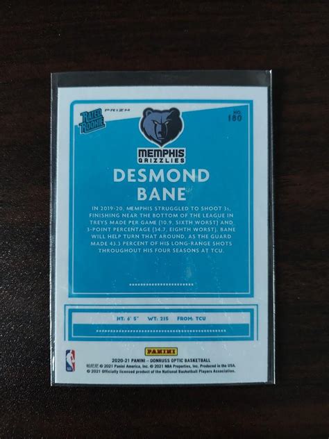 Desmond Bane Holo Rc Rated Rookie Panini Nba Basketball Cards