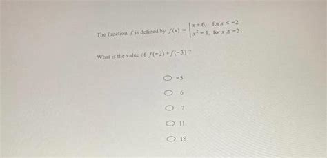 Solved The Function F Is Defined By Fx X6x2−1 For X