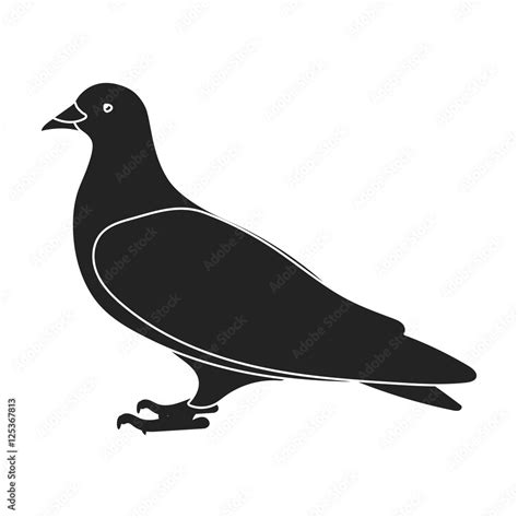 Pigeon Icon In Black Style Isolated On White Background Bird Symbol