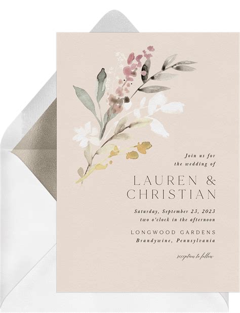 Lovely Wildflowers Invitations In Pink Greenvelope