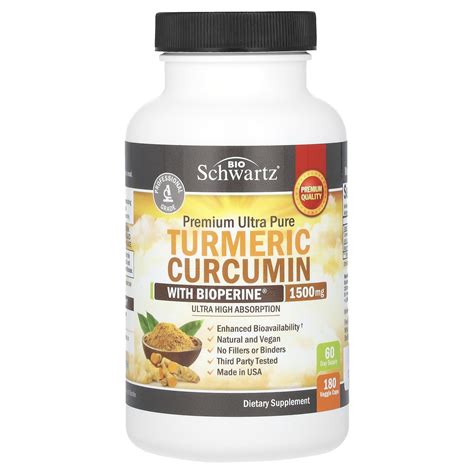 Bioschwartz Premium Ultra Pure Turmeric Curcumin With Bioperine