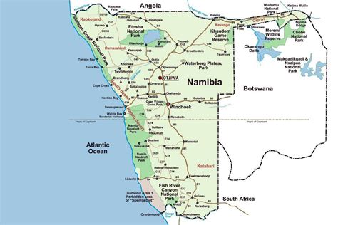 Namibia Map The Map Of Namibia Southern Africa Africa