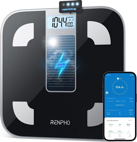 RENPHO Scale For Body Weight Battery Free Solar Power Digital Bathroom