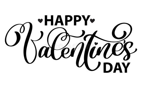 Happy Valentines Day Typography Poster With Handwritten Calligraphy