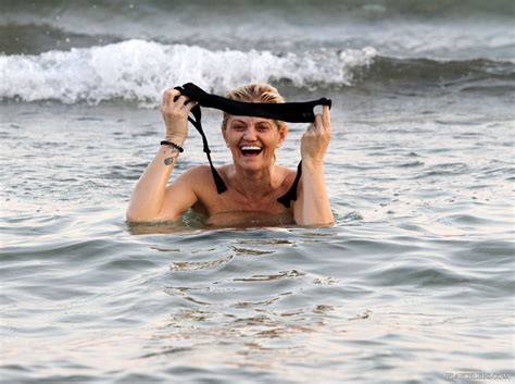 Danniella Westbrook Topless And Thong Bikini On A Beach Playcelebs Net