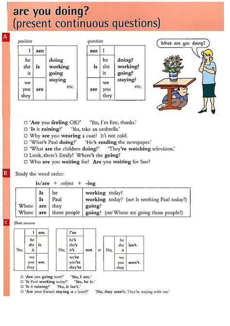 Present Continuous Question Strips