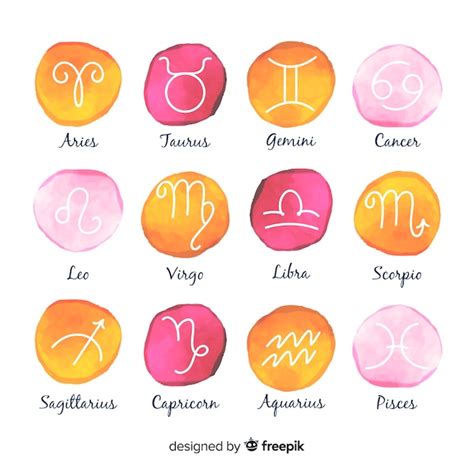 Premium Vector | Watercolor zodiac signs