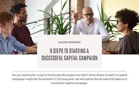 Steps To Starting A Successful Capital Campaign Nonprofit Fundraising