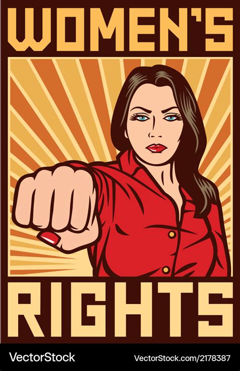 Women rights poster - pop art woman punching Vector Image