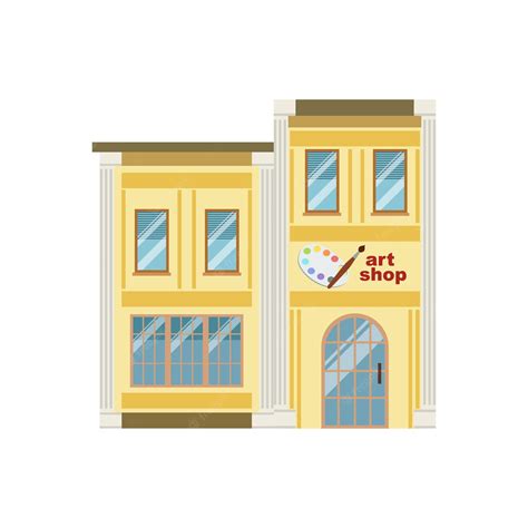 Premium Vector Art Shop Commercial Building Facade Design