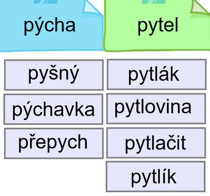 Vyjmenovaná slova po P slova příbuzná 1 Český jazyk Základní 1