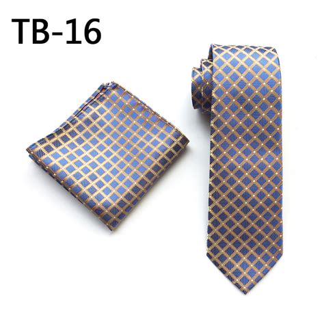 New Classic Blue Gold Plaids Jacquard Woven Silk Men S Necktie