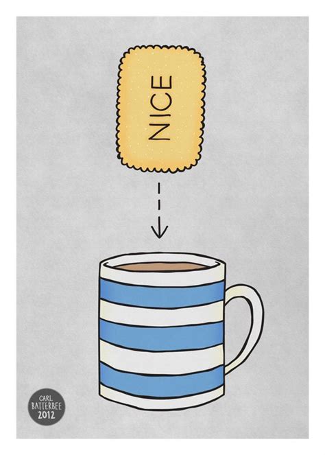 Home And Living Blue Mug Cute Rich Tea Print Cup With Fun Biscuitcookie