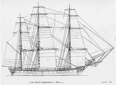 Uss Constitution Drawing At Paintingvalley Explore Collection Of