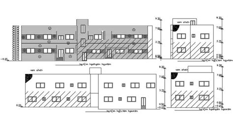 30x10m House Building First And Second Floor Elevation View Cadbull