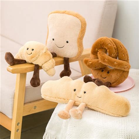 Oukeyi Croissant Plush 9 Weightedplush Cute Smile Croissant Bread