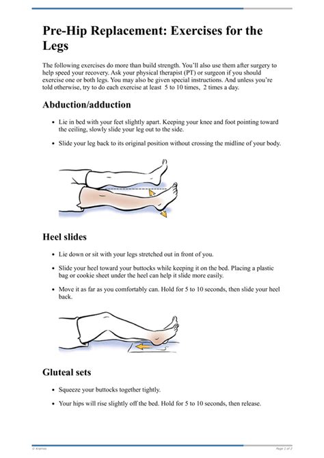 Text - Pre-Hip Replacement Exercises for the Legs - HealthClips Online