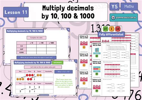 Year 5 Decimals Part 2 Multiply By 10 100 And 1000 Lesson 11 Grammarsaurus Australia