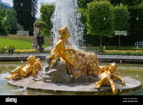 Scenery At Linderhof Castle An Ornate Palace In Neo French Rococo
