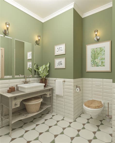 Ванная в оливковом цвете - 28 фото