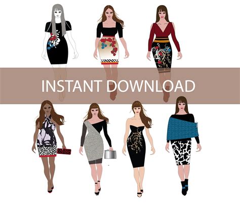 Adobe Illustrator Fashion Illustration Vector Clip Art Etsy