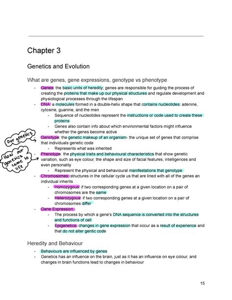 PSYC 1000 3 Midterm Notes Chapter 3 Genetics And Evolution What Are