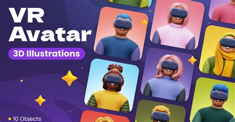 VR Avatar 3D Illustrations, Graphics - Envato Elements