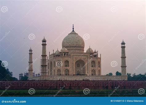 View of Taj Mahal from Mehtab Bagh at Sunset Stock Image - Image of ...