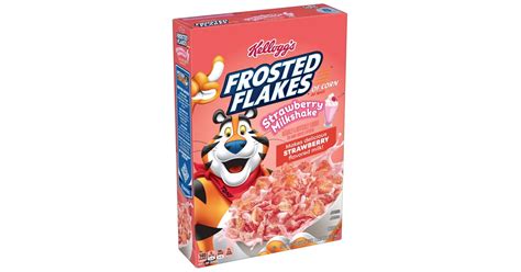 Kelloggs Frosted Flakes Strawberry Milkshake Flavored Corn Cereal 374g Candy Storecz