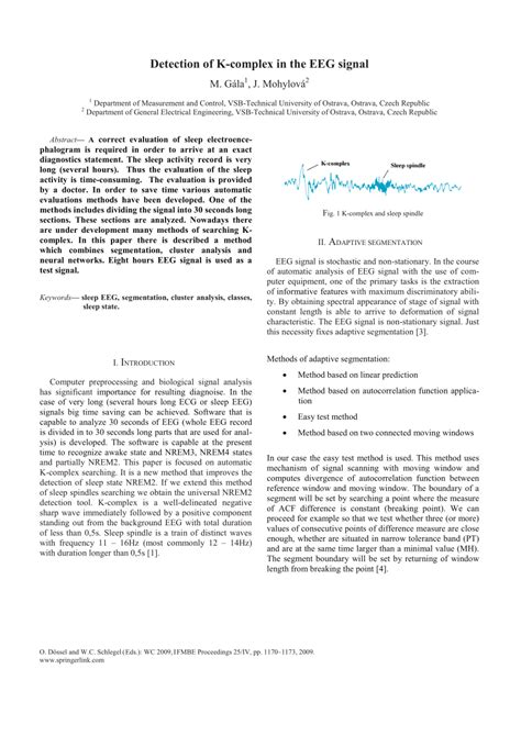 (PDF) Detection of K-Complex in the EEG Signal