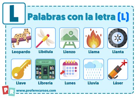 Palabras con L Que empiezan por la letra L para Niños