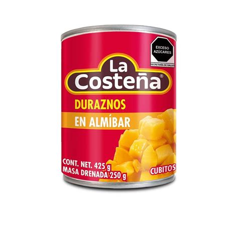 Duraznos La Costeña cubitos en almíbar 425 g Walmart