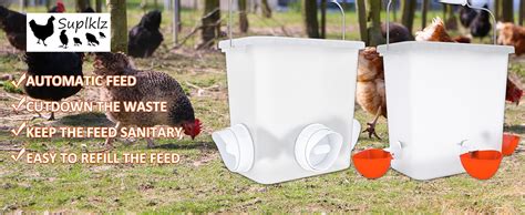 Automatic Chicken Feeder And Waterer Set Chicken Feed Bucket With 3 Feeders Ports