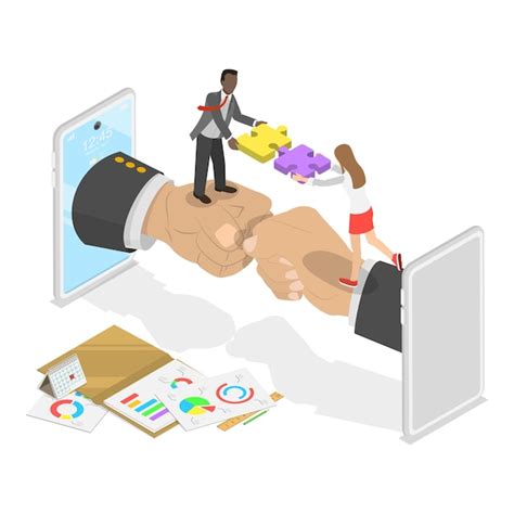 Premium Vector D Isometric Flat Vector Illustration Of Teamwork And