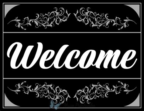White Welcome Sign