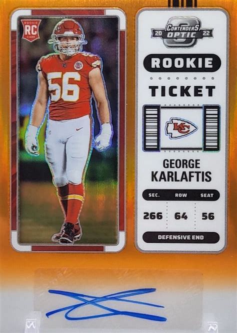 George Karlaftis Contenders Optic Rookie Ticket Auto Orange