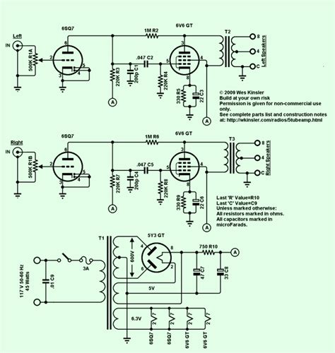 Stereo Tube Amplifier Schematics