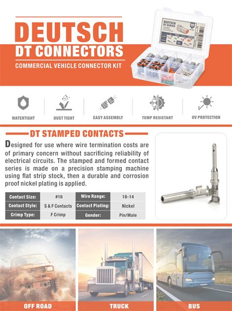 Amazon Iwiss Deutsch Pin Way Dt Connector Kit Size Stamped