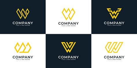 Creative Modern Letter W Element Typography Font Logo Design