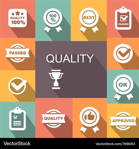 Quality Control Related Icon Set Royalty Free Vector Image