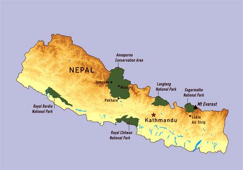 Large Detailed Map Of Nepal With National Parks Nepal Asia