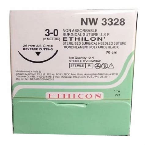 Polypropylene Ethicon NW 3328 Ethilon Surgical Suture, 70cm at Rs 1285 ...