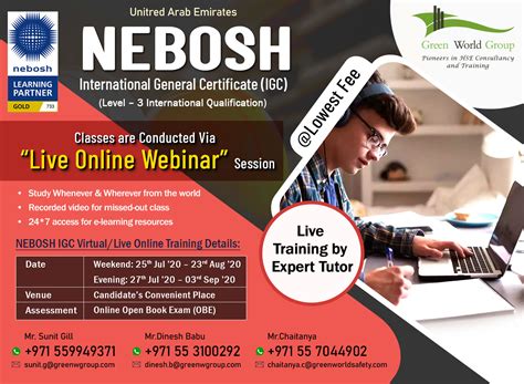 Join Nebosh Igc Virtual Live Online Training With Green World Group Green World Group