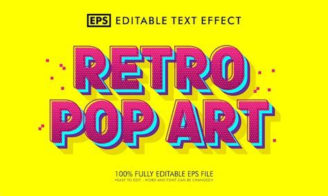 Premium Vector Retro Pop Art Editable Text Effect