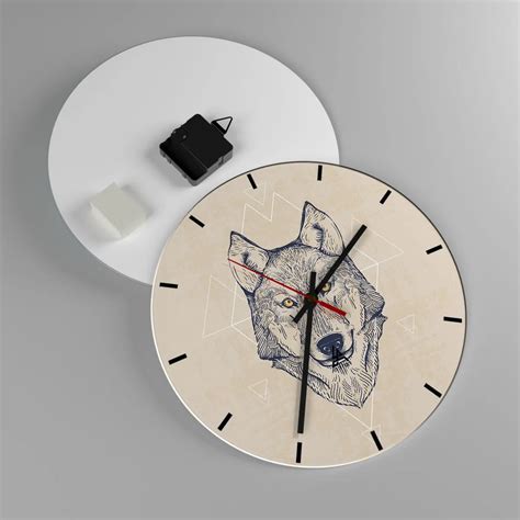 Horloge murale Arttor Un alpha au regard pénétrant Cadran à lignes